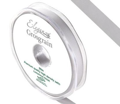 Eleganza Premium Grosgrain Ribbon 10mm x 20m Silver No.24 - Ribbons